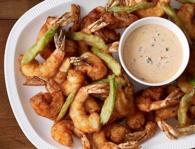 Фото меню ресторана Сказка Востока - горячие закуски КРЕВЕТКИ ВО ФРИТЮРЕ 