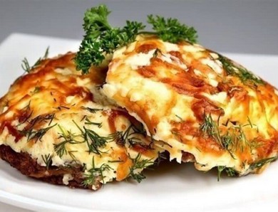 Фото меню ресторана Сказка Востока - второе блюдо КУРИЦА ПО-ФРАНЦУЗСКИ